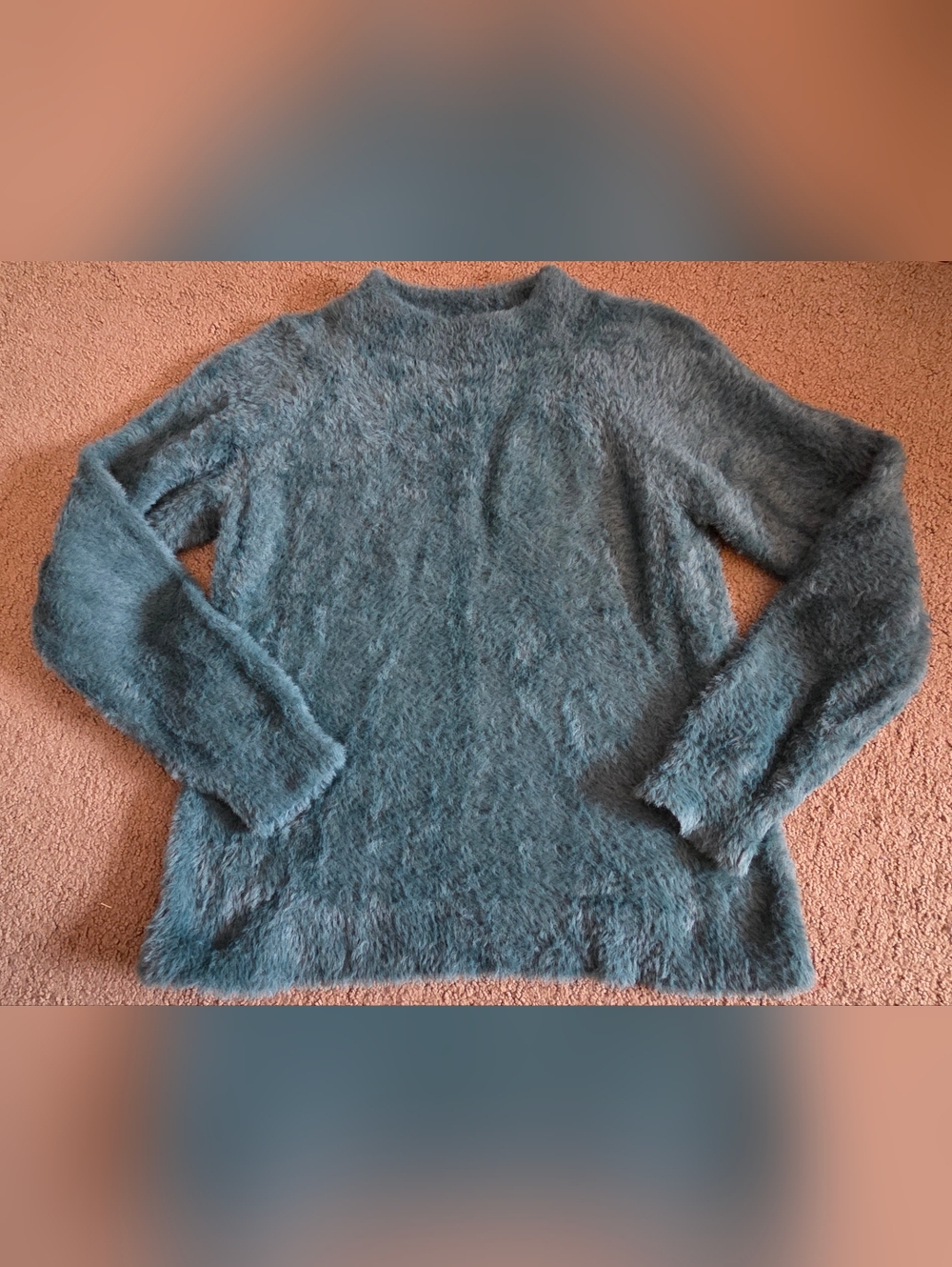 Cozy Girl's Teal Fuzzy Crewneck Hanna Andersson Sweater